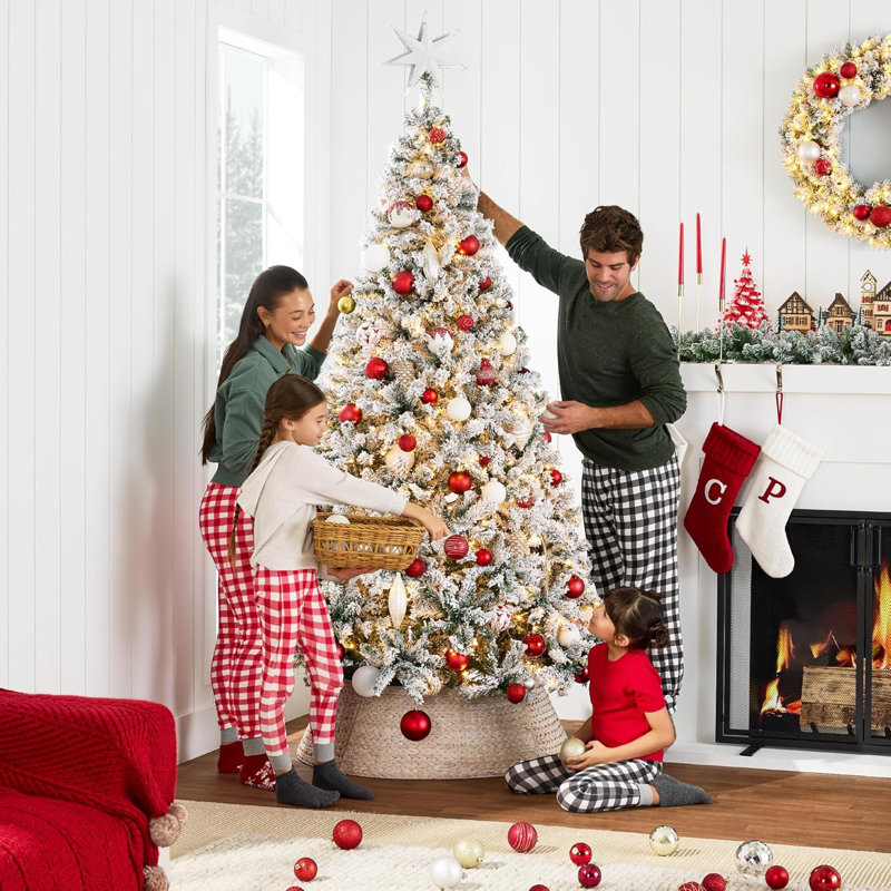 6ft pre lit snowy christmas tree discount